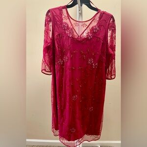 Plus size Elegant Vibrant Red Dress
